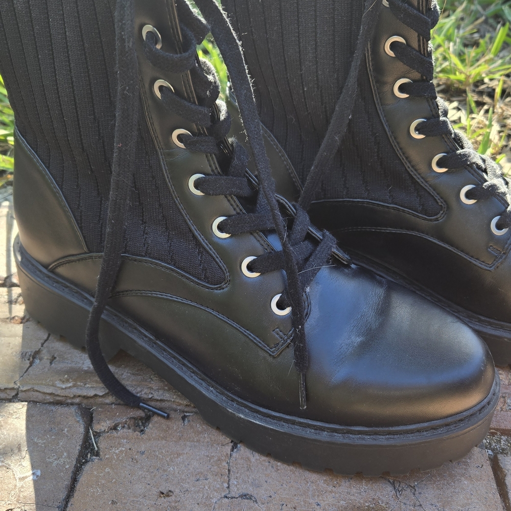 Calvin Klein Black Combat Boots